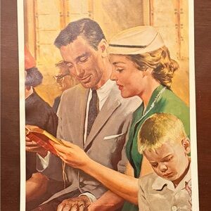 Vintage Family Reading Art Print